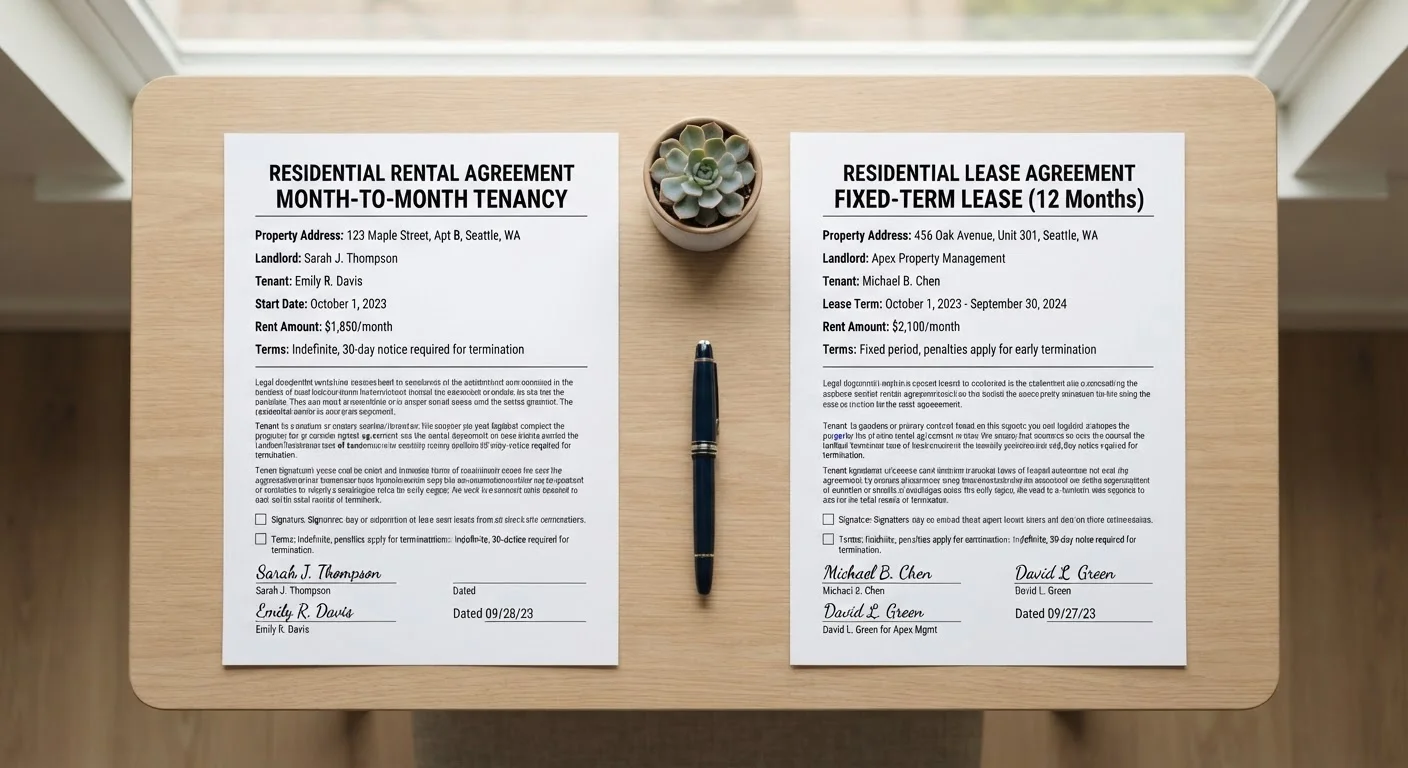 Month-to-Month Rental vs. Fixed-Term Lease