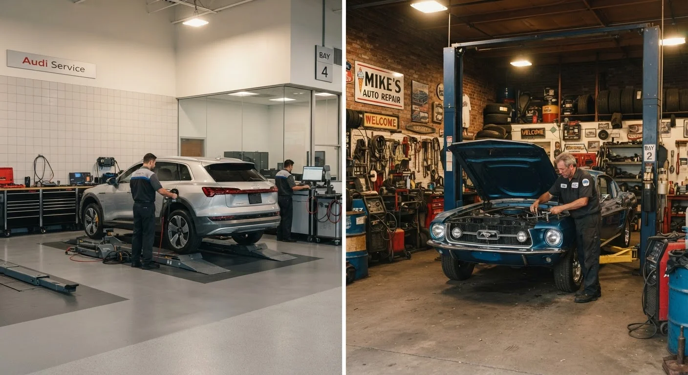 The Garage vs. Dealership Service Debate