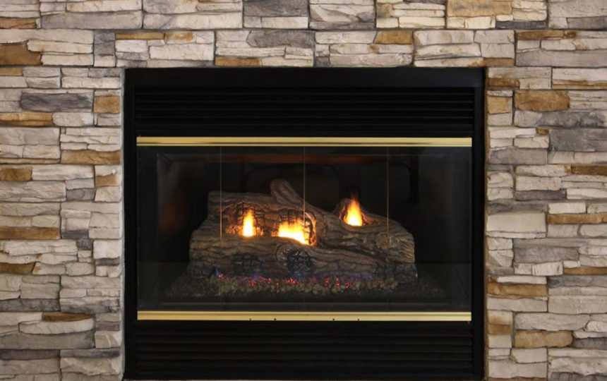 Natural gas fireplace for effective heating